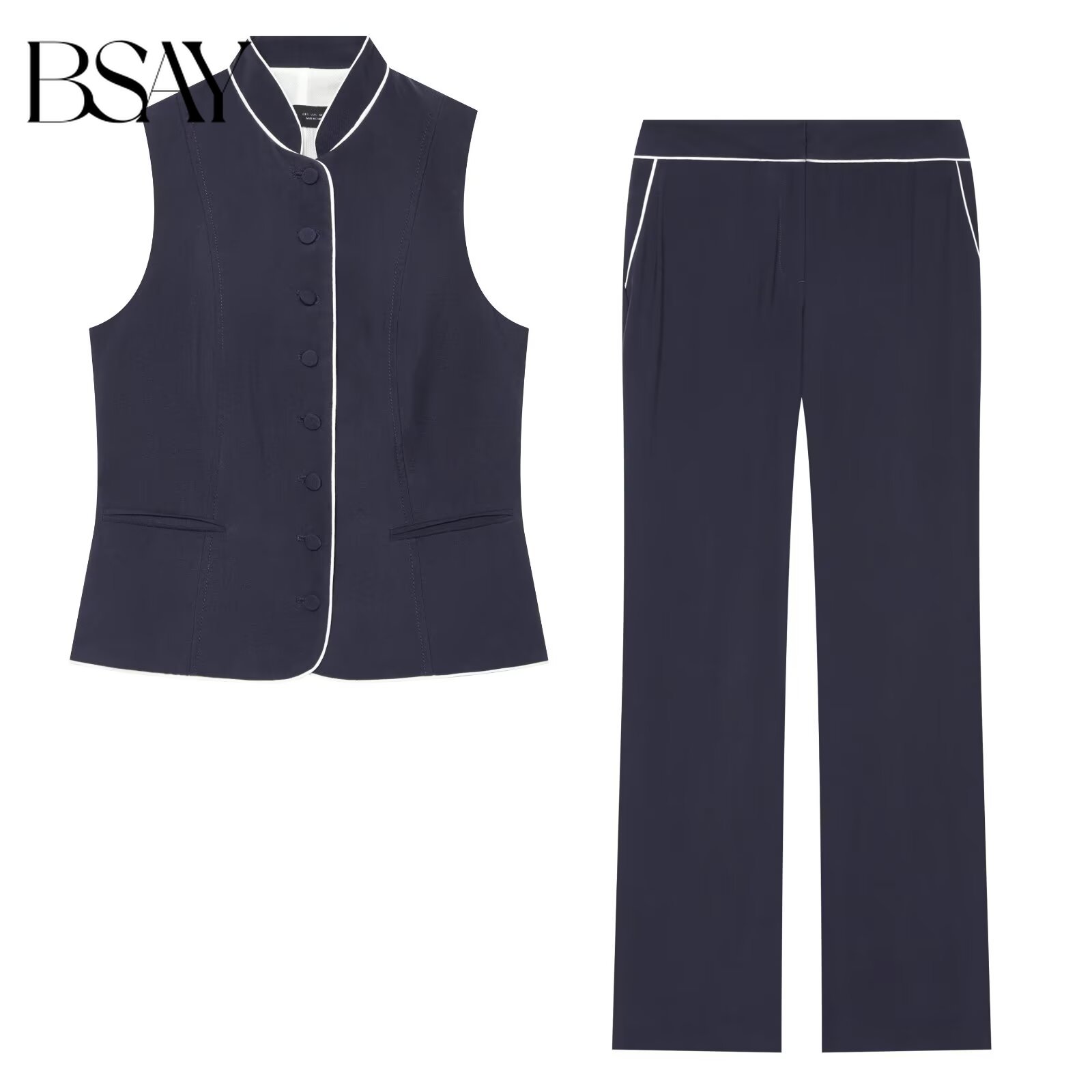 BSAY Women Contrast Stand Coll - đánh giá và giá Sewing Vest