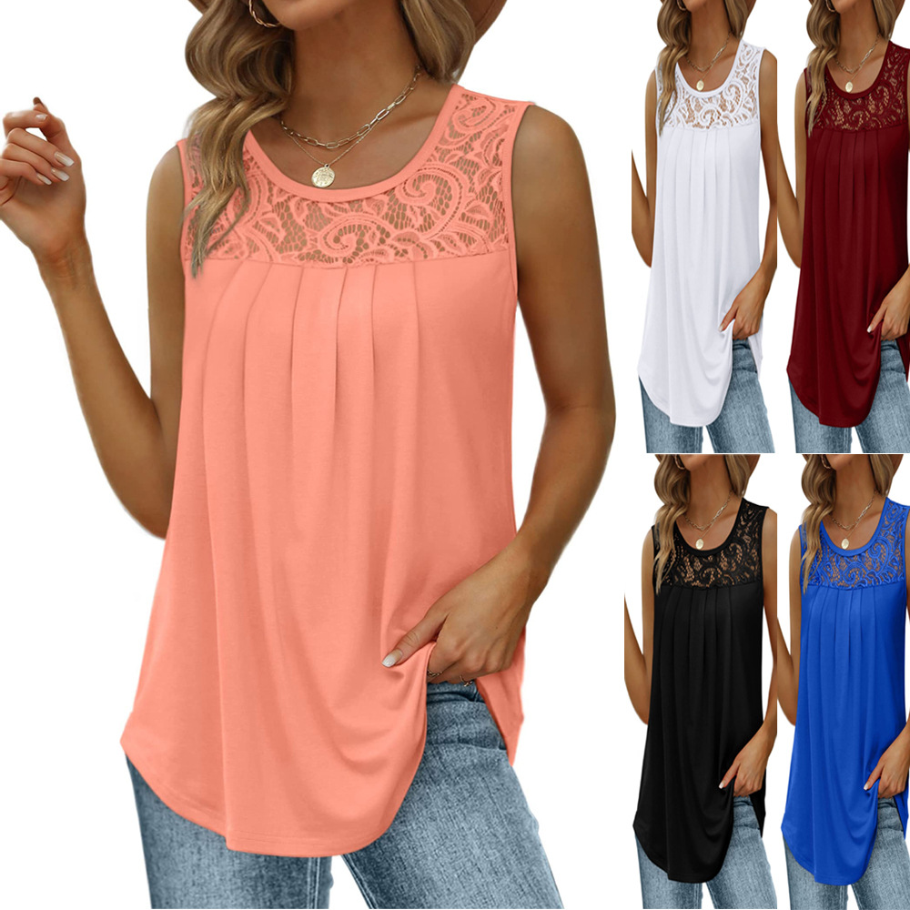 Women's Sleeveless Lace Patchw - đánh giá và giá Sewing Vest