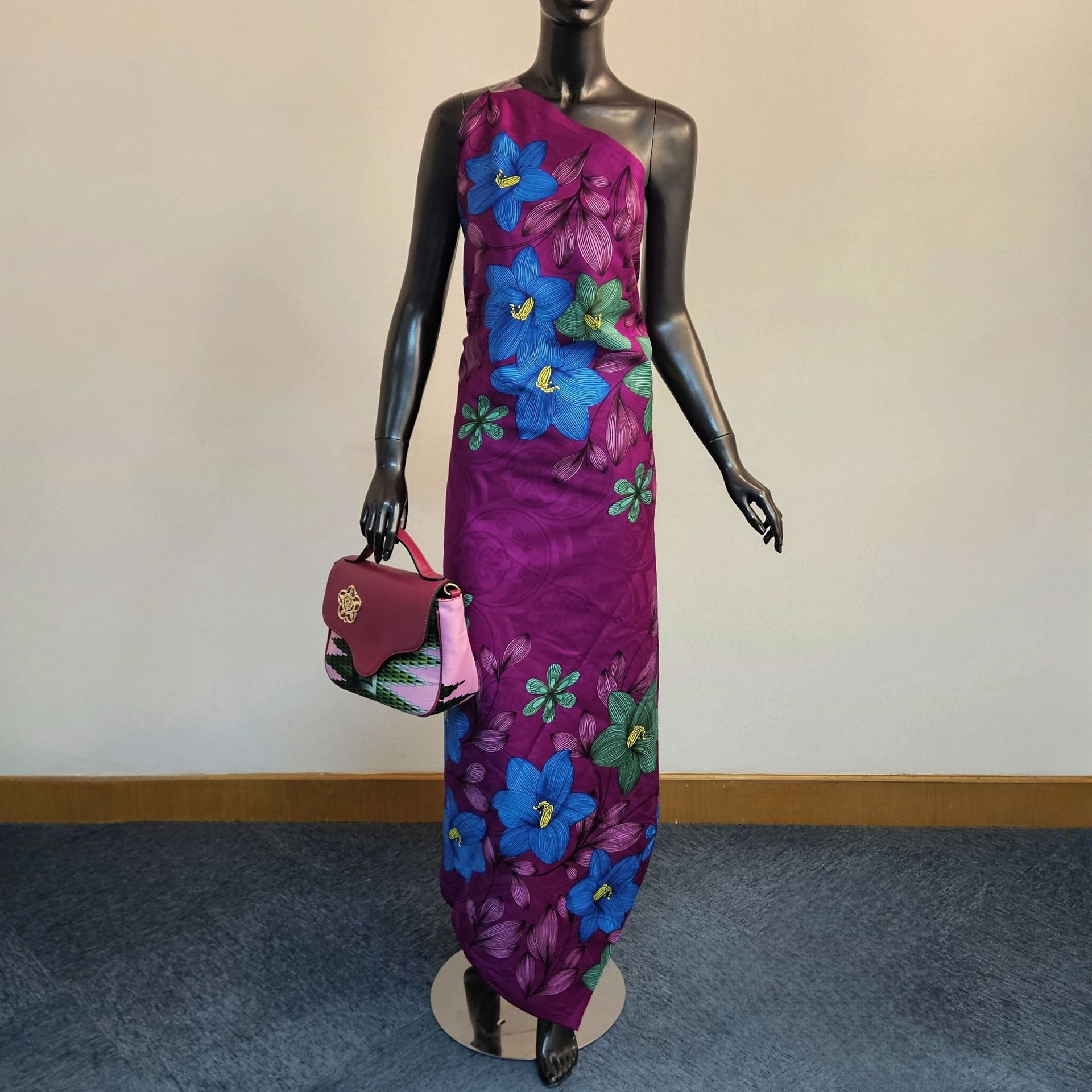 Floral Printed on Purple Blue  - đánh giá và giá Sewing Jackets