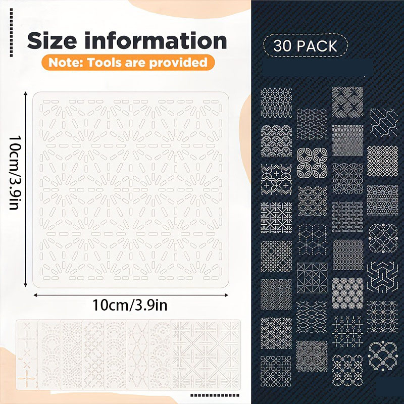 30Pcs Embroidery Templates DIY - đánh giá và giá Sewing Expert