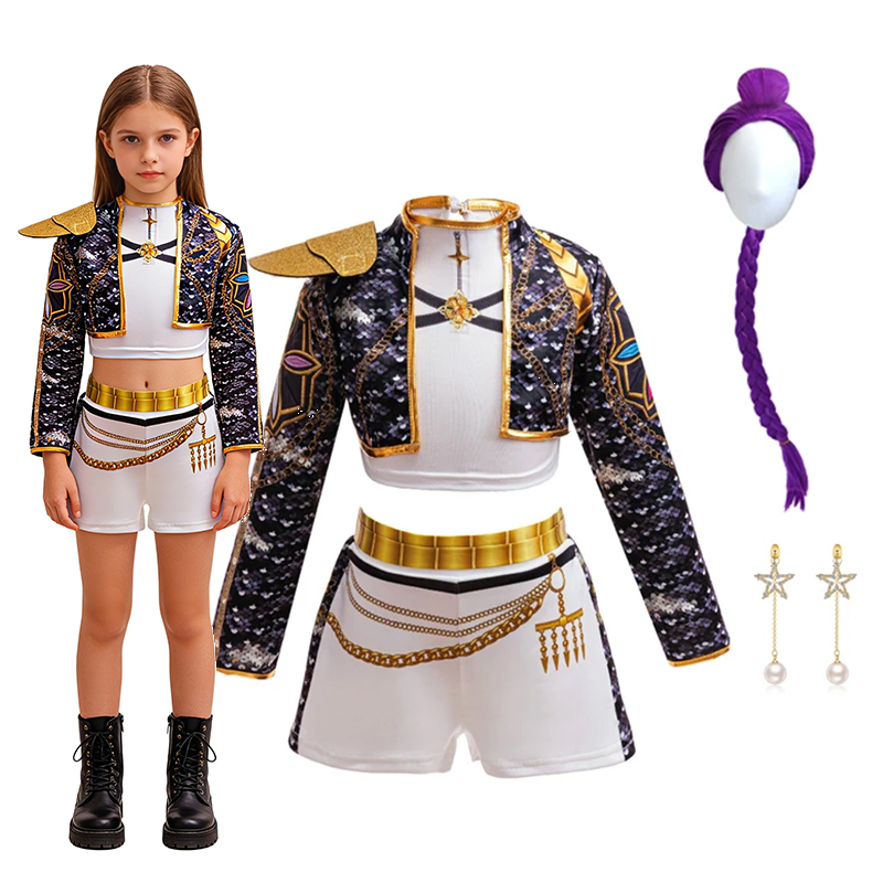 Girls Hip‑Hop 3D Print Gold Tr - đánh giá và giá Sewing Jackets