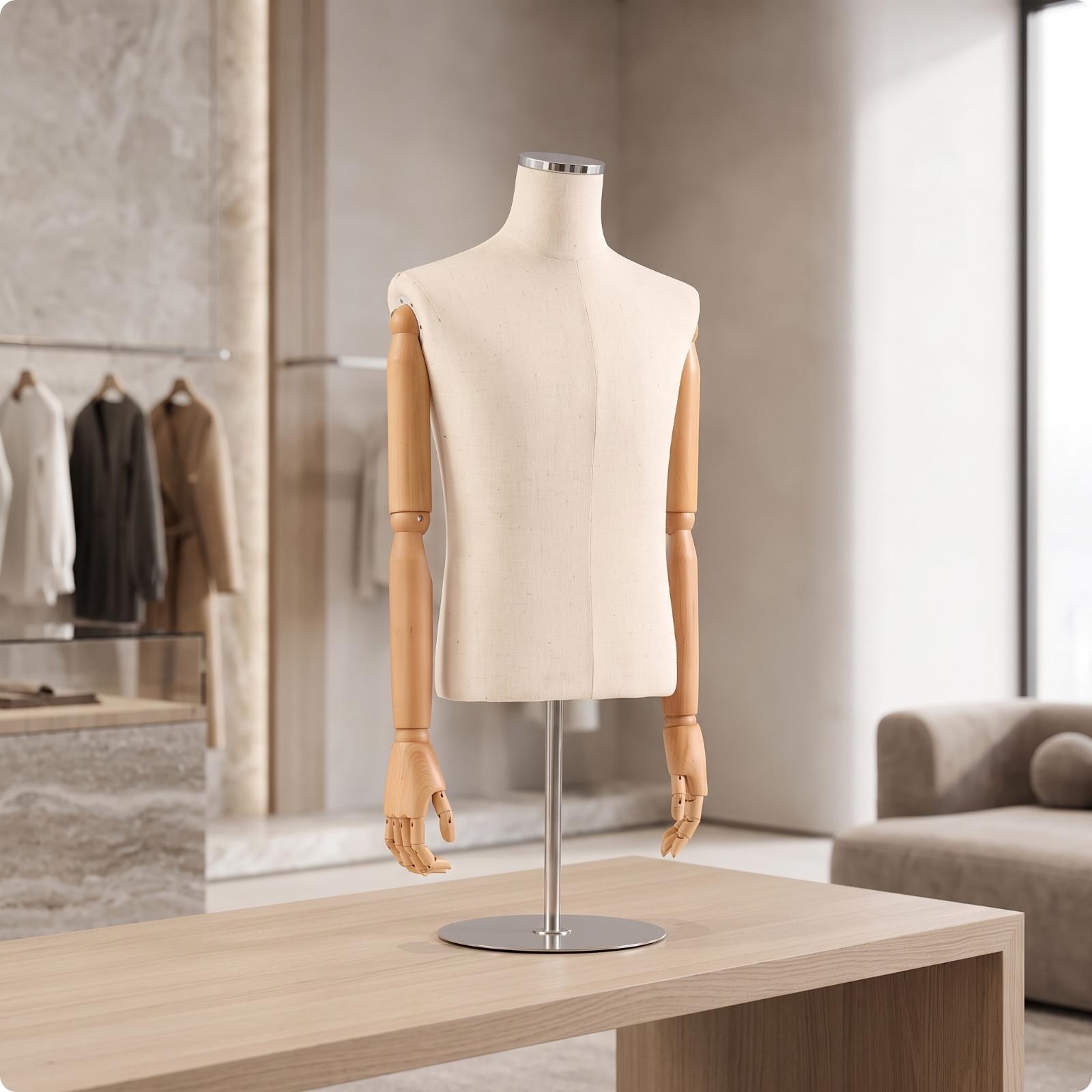 Male Half-Body Mannequin texti - đánh giá và giá Dress Form Mannequin